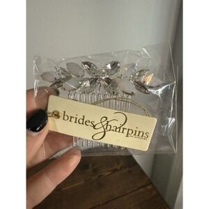 Flower Bride Wedding Silver Crystal Bridal Head Piece Leaf Brides & Hairpins